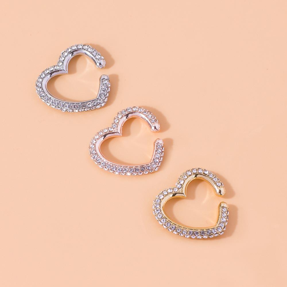 Crystal Multicolor Chic Heart Ear Cuffs For Men And Women Fashion Jewelry