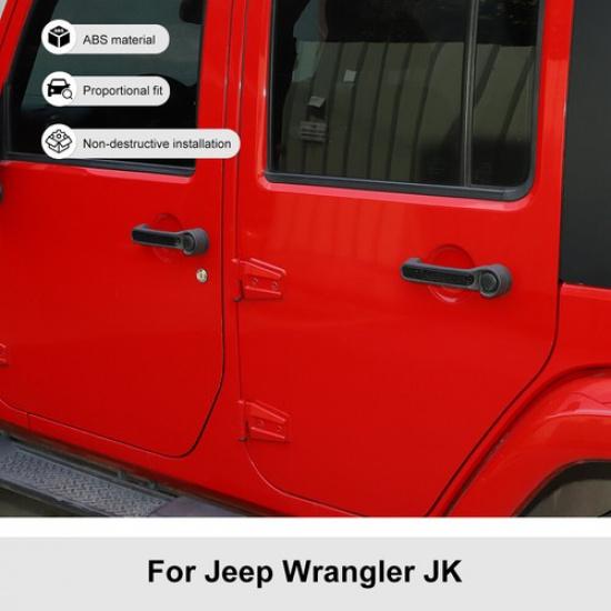 Door Grab Handle Erts Cover Decoration Trim for 4-Door Jeep Wrangler JK 07-17