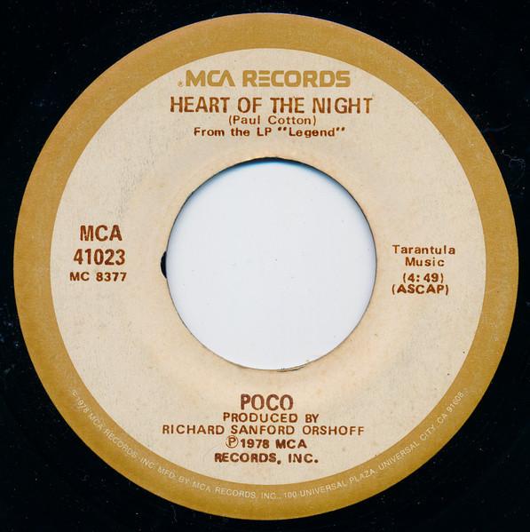 7inch Record POCO 3 Heart Of The Night The Last Goodb MCA41023 MCA Records 1978 US Rock Used