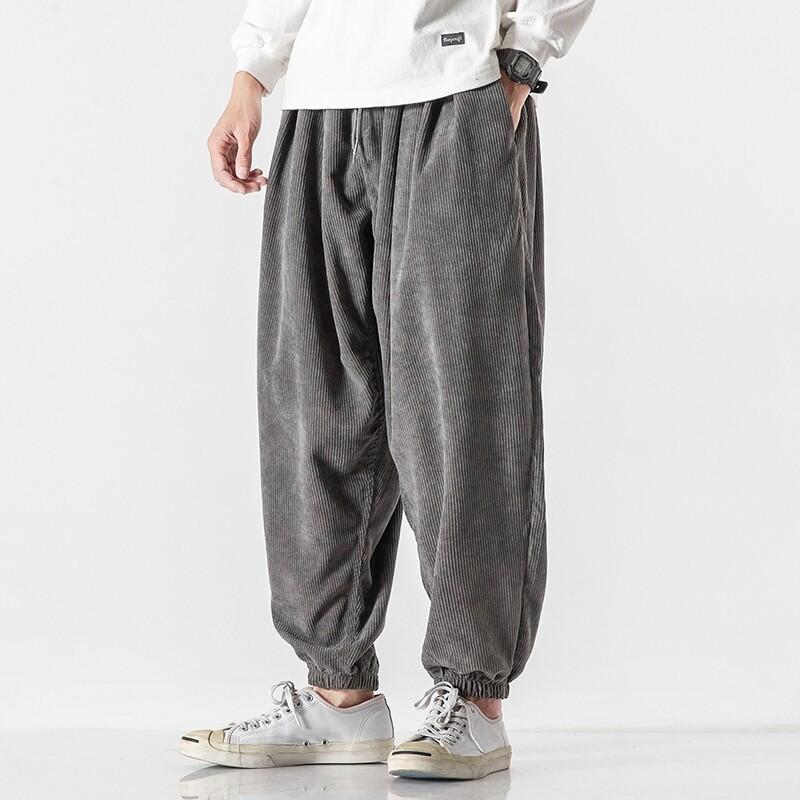 Men Corduroy Wide Baggy Jogger Pants Men Loose Casual Pants Chinese Heavy Duty Oversize Trousers Male Autumn Winter High Quality