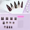 Almond Press on Nail Leopard Fake Nail Stick on Nail in 12 Sizes,24Pcs French Nail Tips for DIY Nail Art Decorations