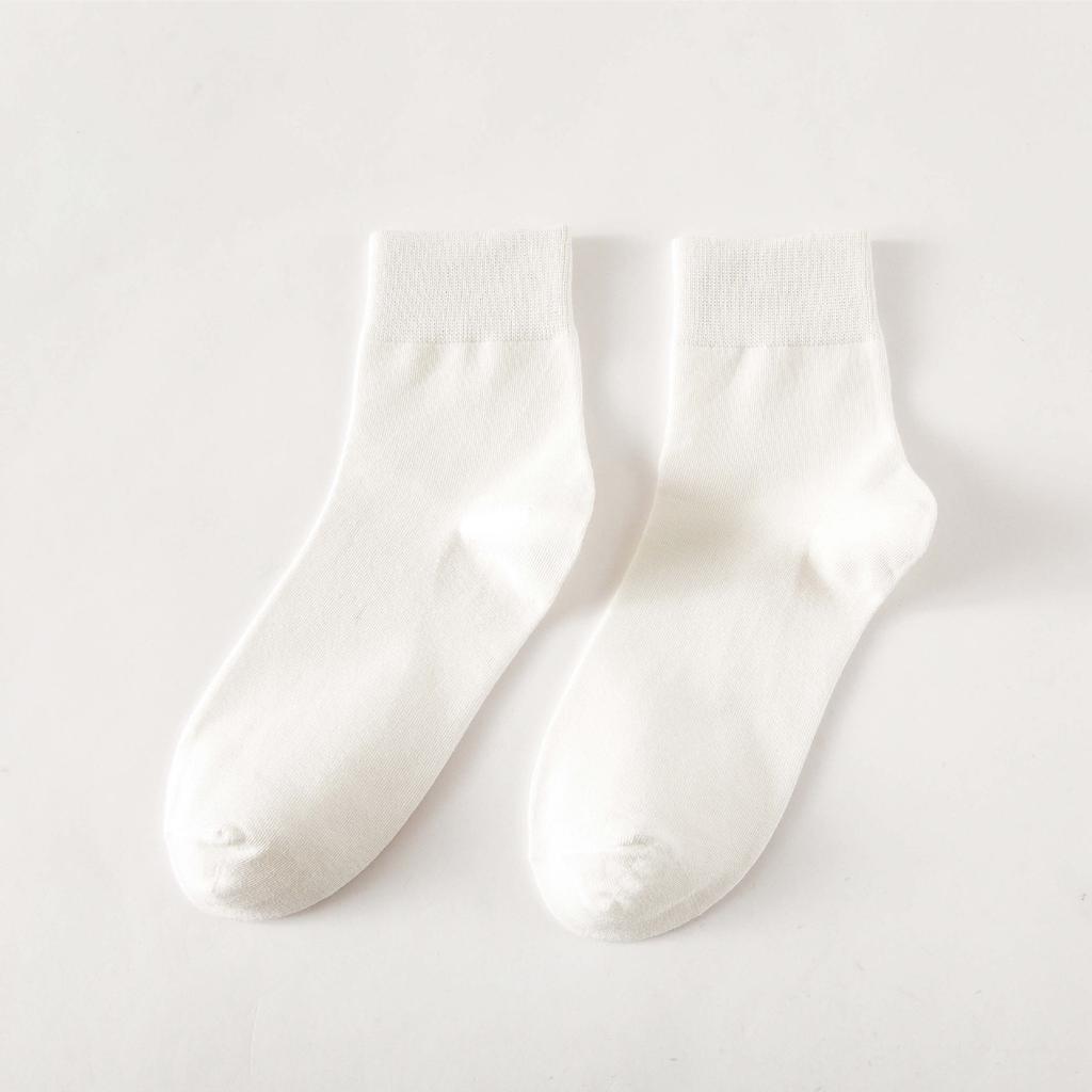 Men'S Cotton Socks, Sweat-Absorbing And Breathable Men'S Socks, Business Casual Versatile Solid Color Short Socks, Medium Tube Socks.