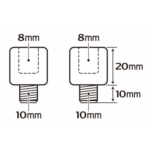 Tanax Bike Mirror Napoleon Thread Diameter Conversion Adapter Plated [Positive 8mm Positive 10mm] CM-2