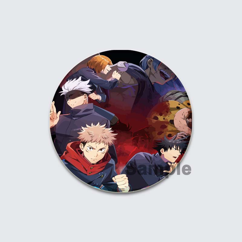 32/44/58mm Anime Jujutsu Kaisen Insigna Figura Gojo Satoru Yuji Itadori Desene animat rotund Ace lucrate manual DIY Rucsac Guler Brosa Accesorii