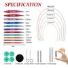 Short Interchangeable Knitting Needles Set, 2-Inch Metal Circular Knitting Needles Kit for Beginners, 12 Pairs