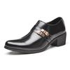 Men's New Arrival Pointed Toe Cuban Shoes - Large Size Casual & Formal Leather Heels for Weddings and Business.