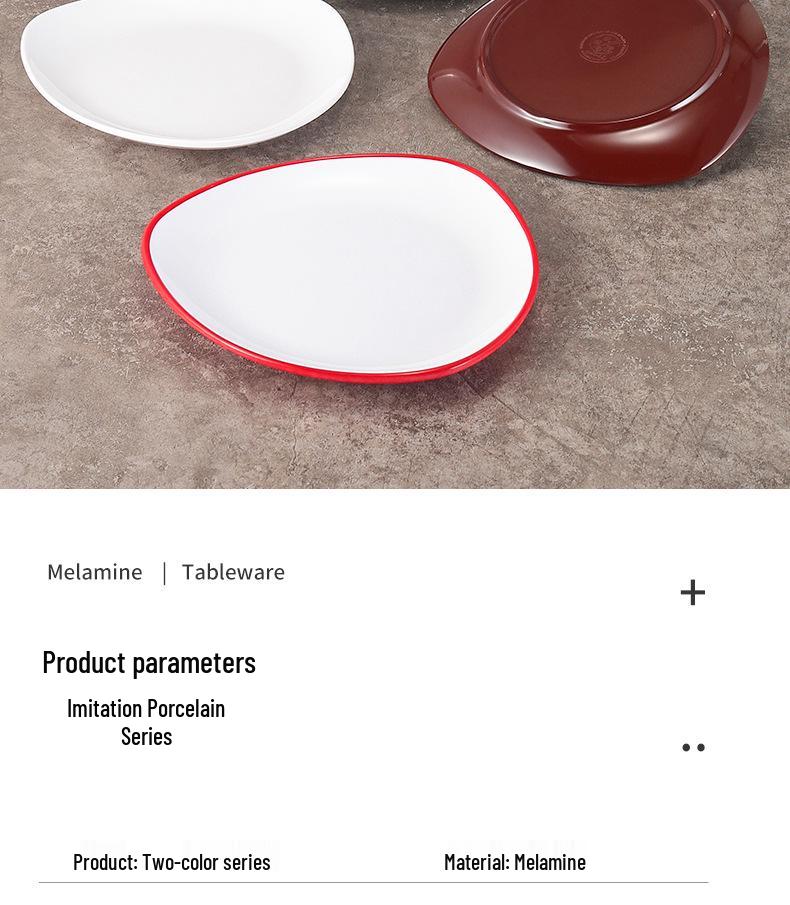 Melamine Porcelain Triangular Plate for Hot Pot & BBQ Restaurant Use