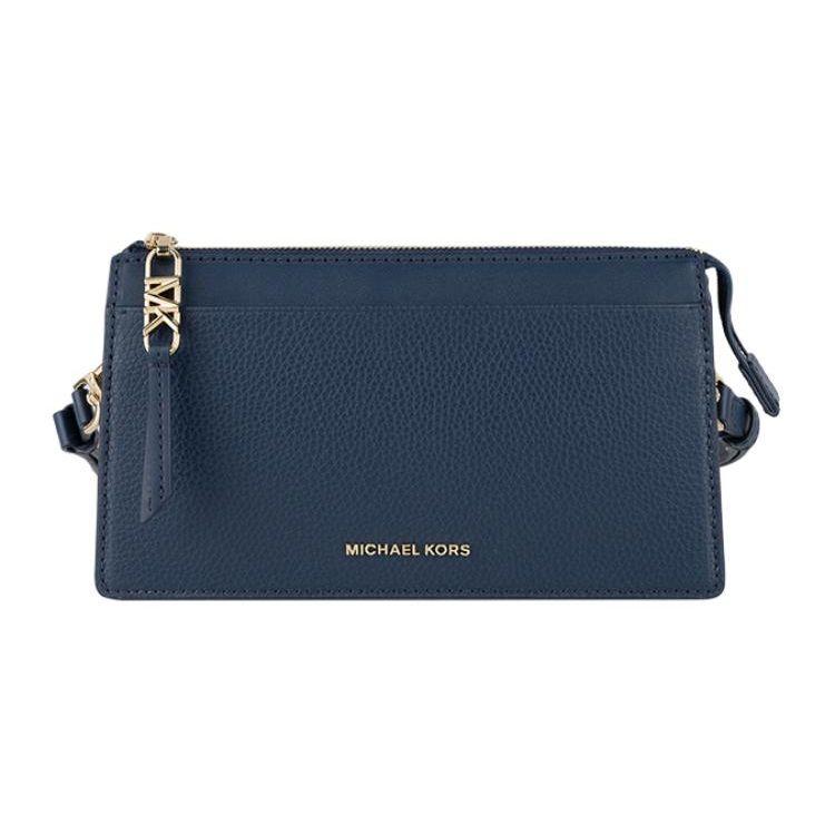 

Michael Kors MK Empire Fashion Minimalist Gold Hardware Leather Shoulder Crossbody Bag Small Women Bags Navy-Blue 32H3G8EC7L-NAVY Basic Set (Bag+Dust Bag)