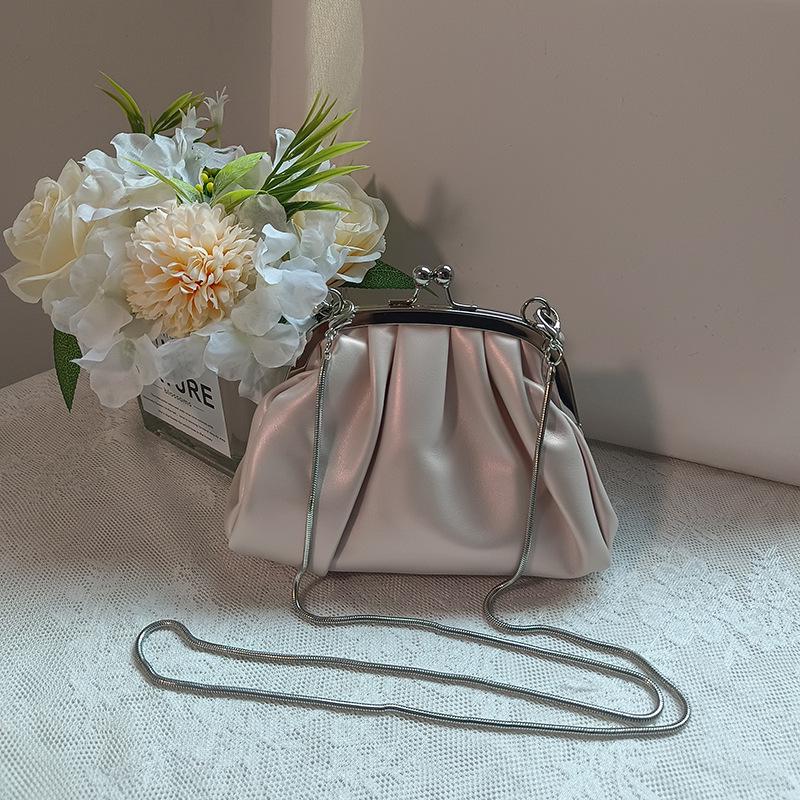 Vysoce kvalitní plisovaná taška na knedlíky: Kabelka crossbody s řetízkem inspirovaná japonským a korejským stylem pro ženy