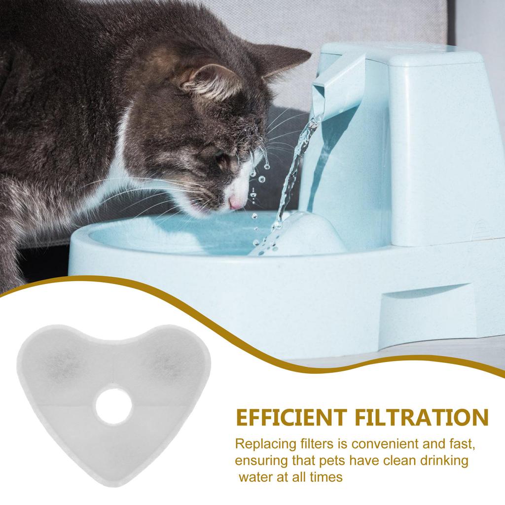 4Pcs Cat Water Fountain Filters Unique Heart Shape Activated Carbon Coconut Shell Effective Filtration Replacement for Pet