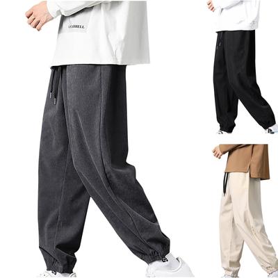 Mens  Corduroy Casual Sports Leggings Straight Leg Sweatpants
