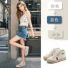 Inner height increase 2cm high-top canvas shoes women's autumn new flat-bottomed color matching board shoes versatile casual little white shoes