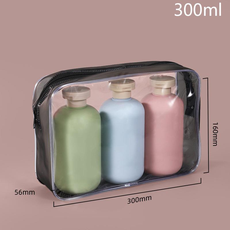 

3 шт. пустые 100/200/300 мл бутылочки с откидной крышкой многоразовые пластиковые дорожные многоразовые для лосьона шампуня кондиционера 300ML