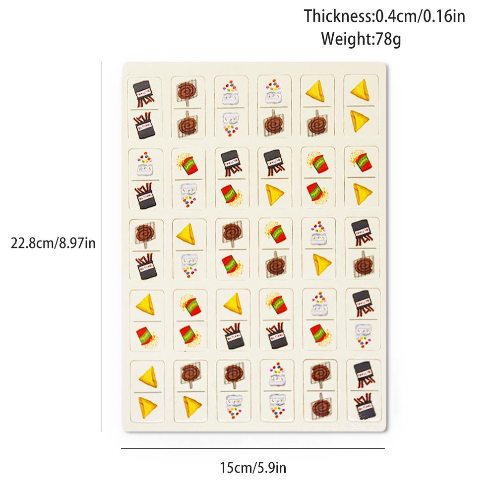 

Деревянные домино Монтессори: Трансграничные игрушки для раннего развития детей в возрасте 5-12 лет 22.8*15cm, 30 pieces, 4mm thick