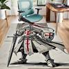 Kreuzritter Ritter Polyester Teppich, Weiche Indoor Matte für Bürostuhl, Wohnzimmer, Schreibtisch - Dekoratives Home Office Teppich Design