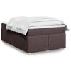 Exclusive House - Dark Brown Slatted Bed Base and Mattress 120x190cm Fabric