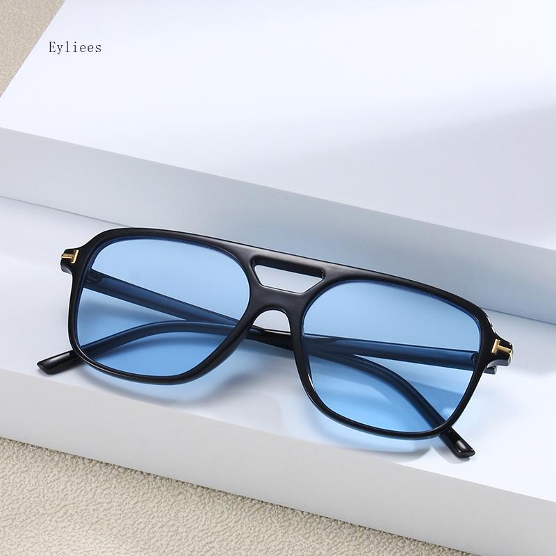 Vintage Classic  Designer Double Bridge Square Sunglasses Women For Men Male Luxury Sun Glasses Punk Big Frame Shades UV400