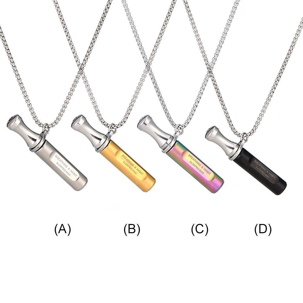Mindfulness Breathing Necklace Stop Smoking Aids Fidget Round Mouth Anti Vaping Necklace for Natural Calm & Stress Relief