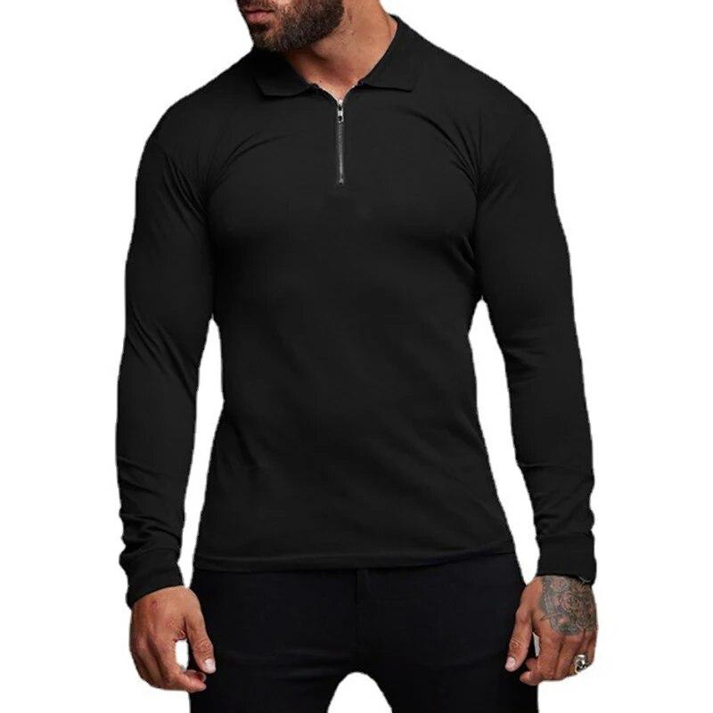 Do The Work Dropship Herbst-Männer, trendiges, personalisiertes Reißverschluss-Revers, einfarbige Arbeitskleidung, einfaches und vielseitiges Freizeit-Poloshirt