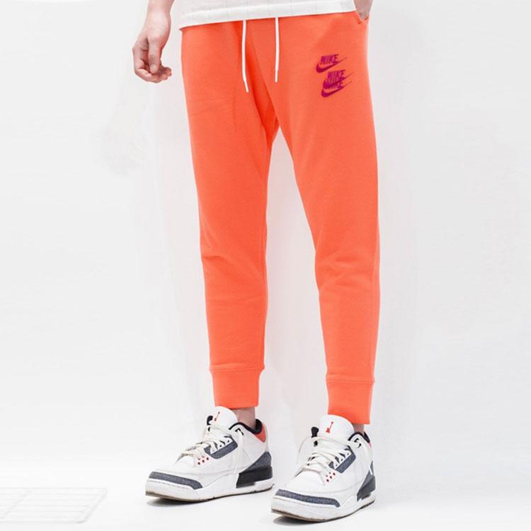 Nike Casual Sports Jogger Pants with Swoosh Design Men Bottoms Orange DD0885-842