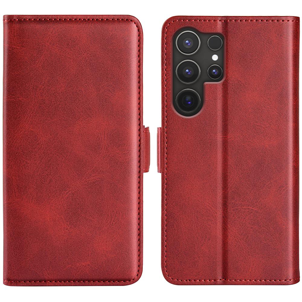 Für Samsung Galaxy S25 Ultra Ständerhülle Kalbsleder Textur Leder Brieftasche Handyhülle