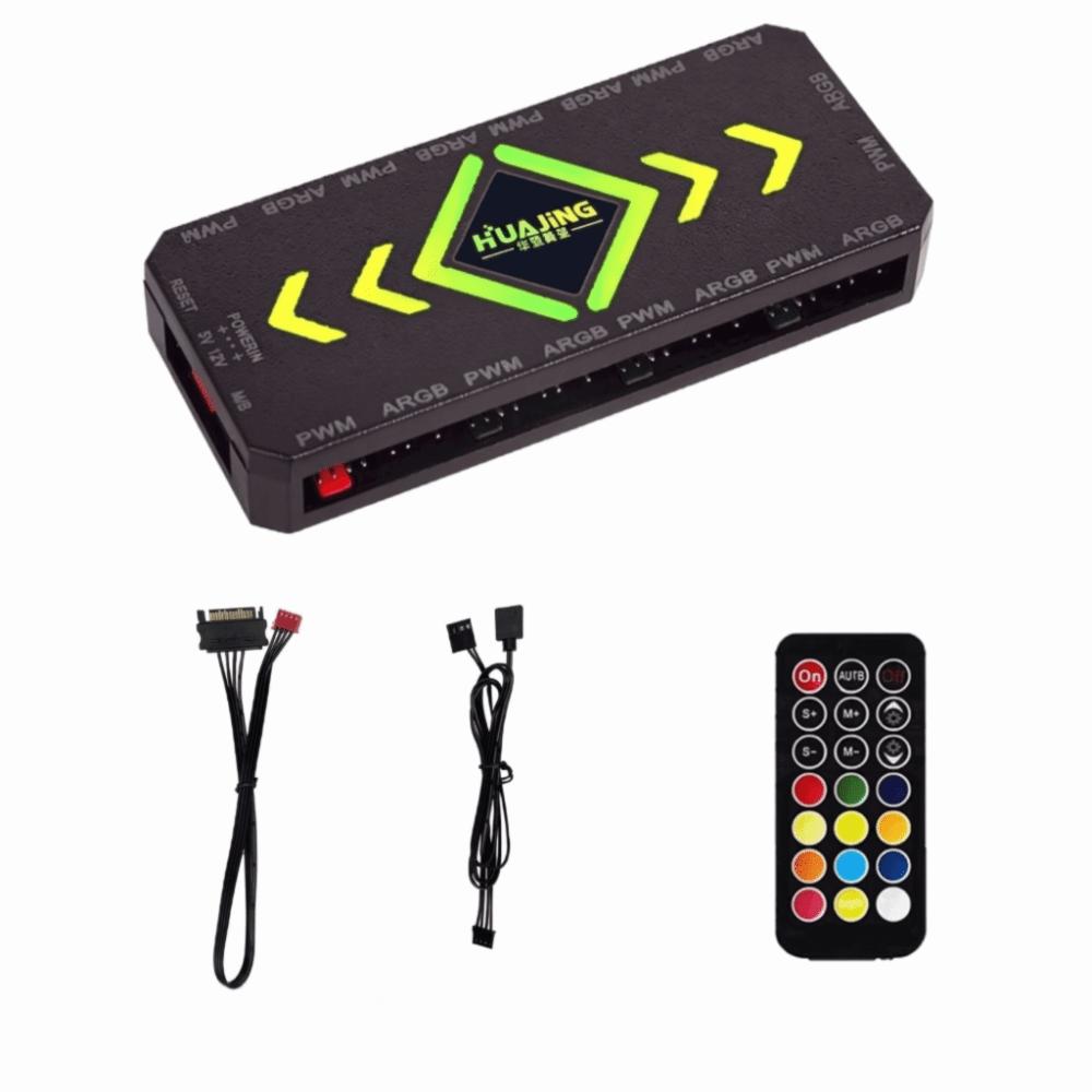 5V ARGB Lüfter-Hub 3-Pin Lüfter-Hub Splitter Synchronisierter PWM Lüfter-Controller PC-Gehäuse