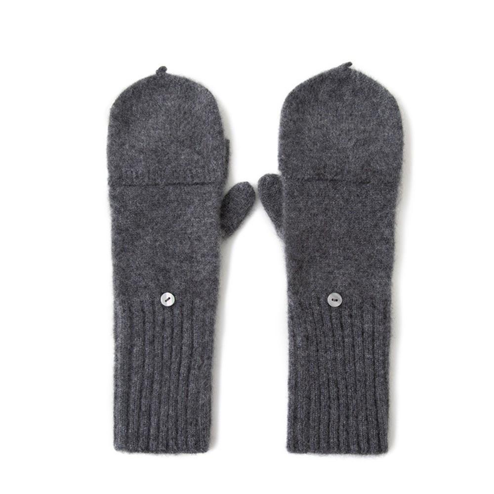 

Кашемировые зимние варежки с утолщенной откидной варежкой, новые перчатки с сенсорным экраном, зима темно серый