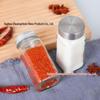 ZISIZ Square Glass Seasoning Jars with Bamboo Lids (Set of 5)