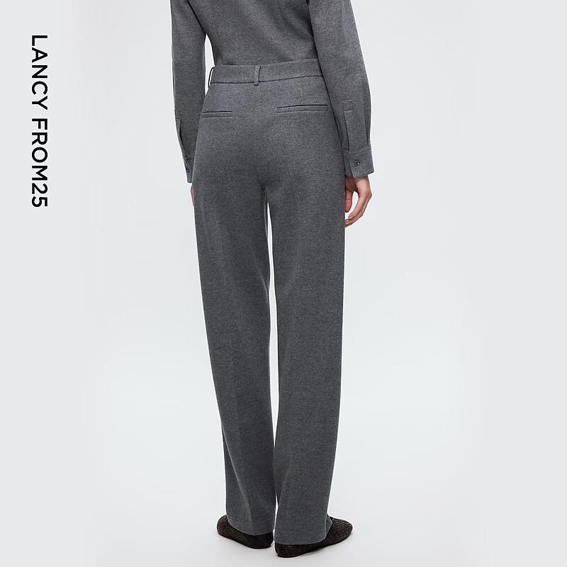 Langzi Women's Wool Blend Straight-Leg Commuter Trousers