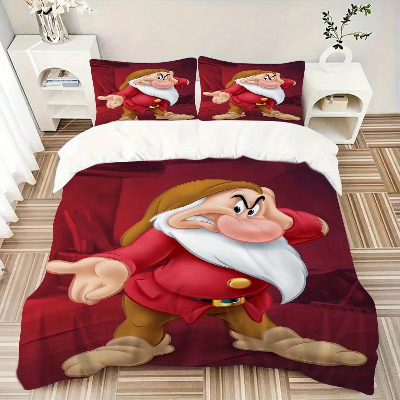 3pcs Grumpy the Dwarf Bedding Set - 1 Soft Quilt Cover + 2 Pillowcases, Machine Washable - Suitable for All Seasons, Perfect Gift for Family and