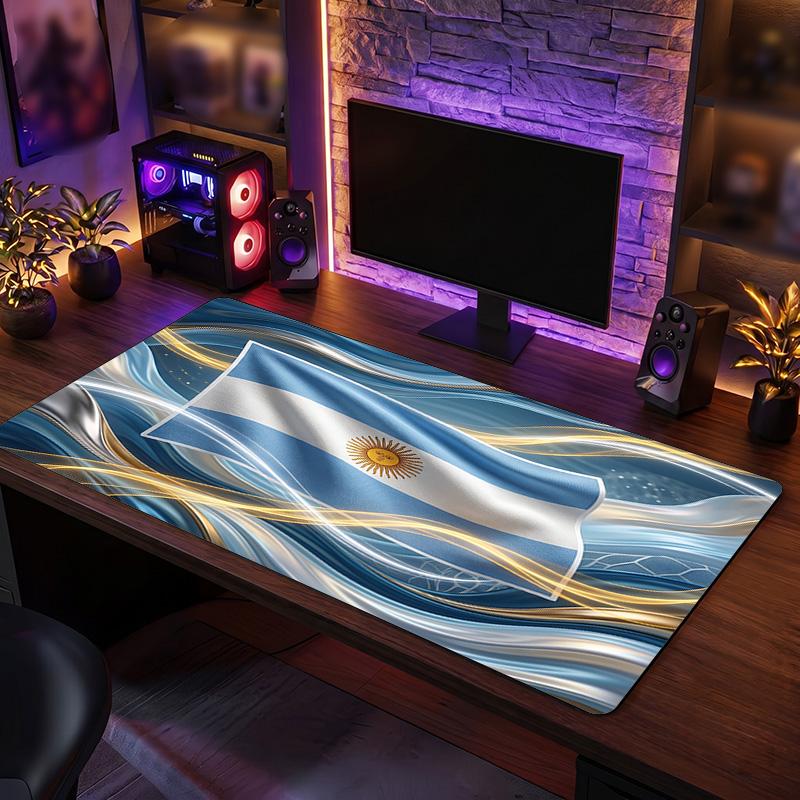 Tappetino Mouse Scudo Calcio Argentina, Tappetino da Scrivania Esteso Antiscivolo in Gomma per Gaming Ufficio Laptop Regalo per Fan