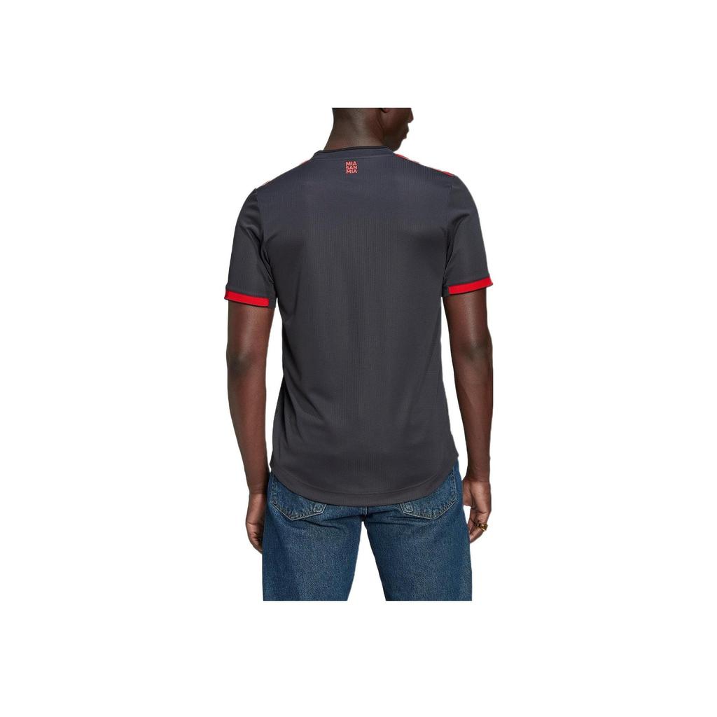 adidas FCB 3 AU Trikot mit Logo-Buchstabe und Bayern München-Wappen Heat Transfer Herren Sport-Oberteile Nachthimmel-Grau H39910