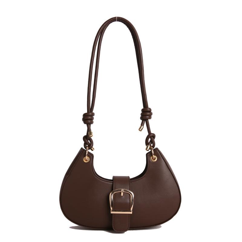 Vintage Solid Color Women Pu Shoulder Bags Korean Style Simple Ladies Hobos Crossbody Bag Daily Versatile Female Handbag Purse