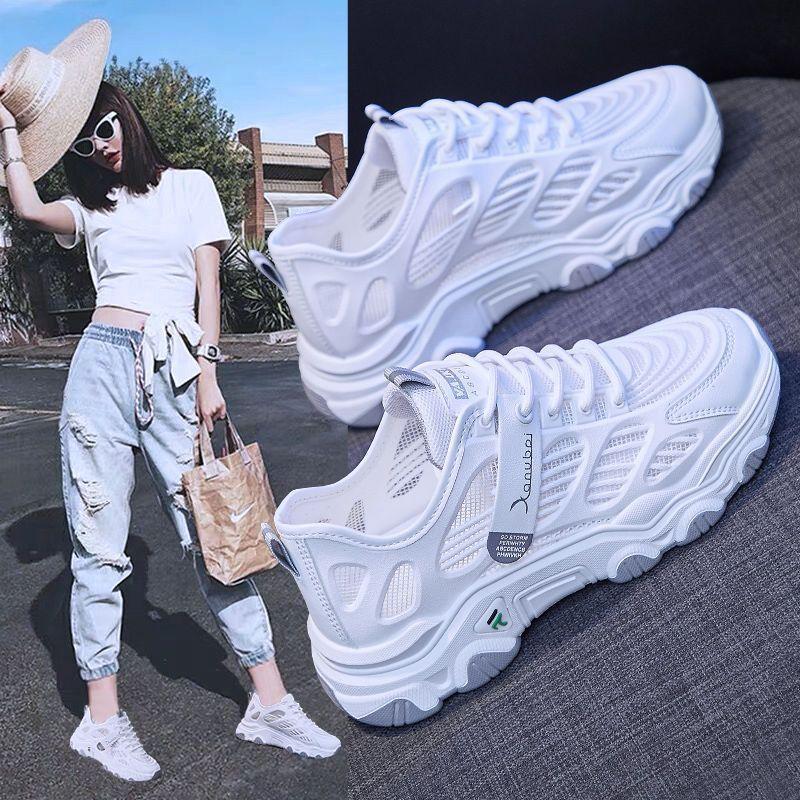 Dad shoes ins Chaozi 22 years old spring and autumn, the new mesh surface is breathable, comfortable and wear-resistant sports and leisure 35 серый