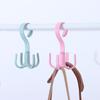 Shelf Storage Storage Hook Tie Holder 4 Hook Multifunction Rotating Four-claw Hook Plastic Hanger