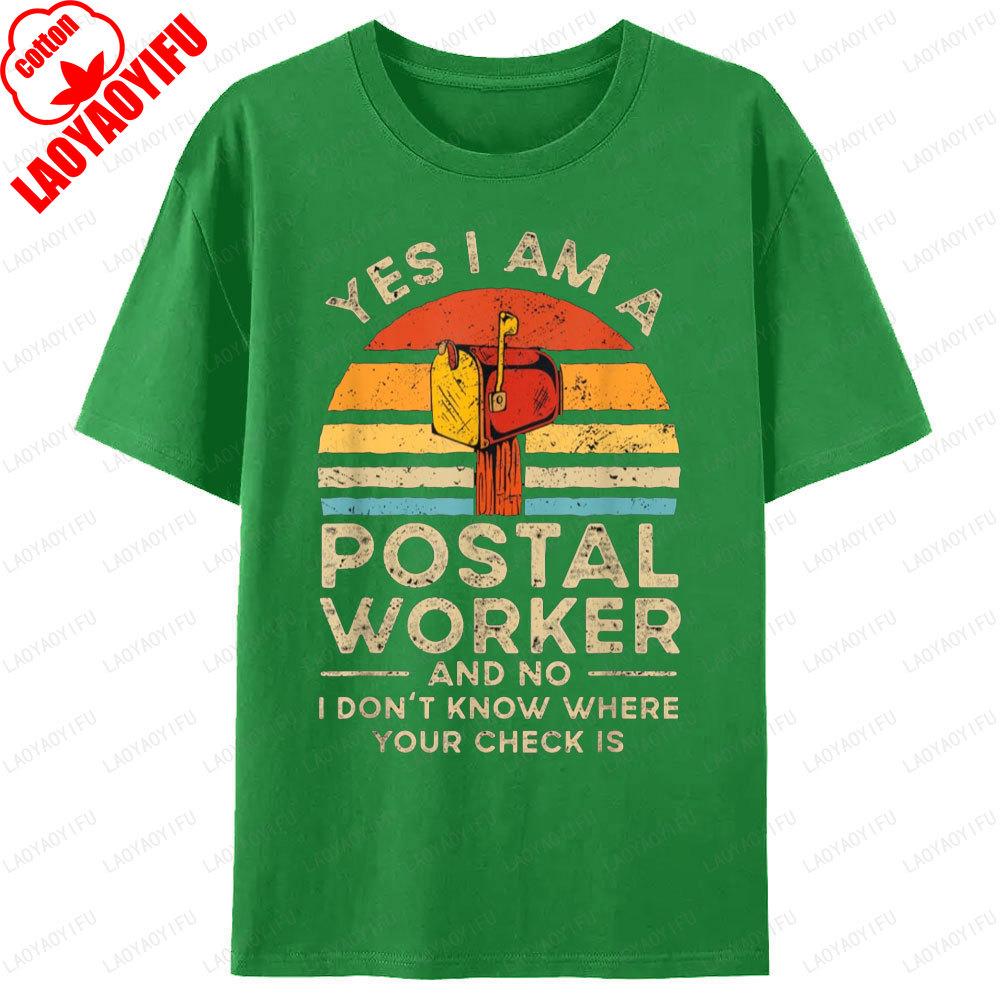 Postal Worker Mailbox Graphic T Shirts Street Fashion Unisex Clothing Unisex Cotton Tee Funny Mail Delivery Postunisex Vintage Tops