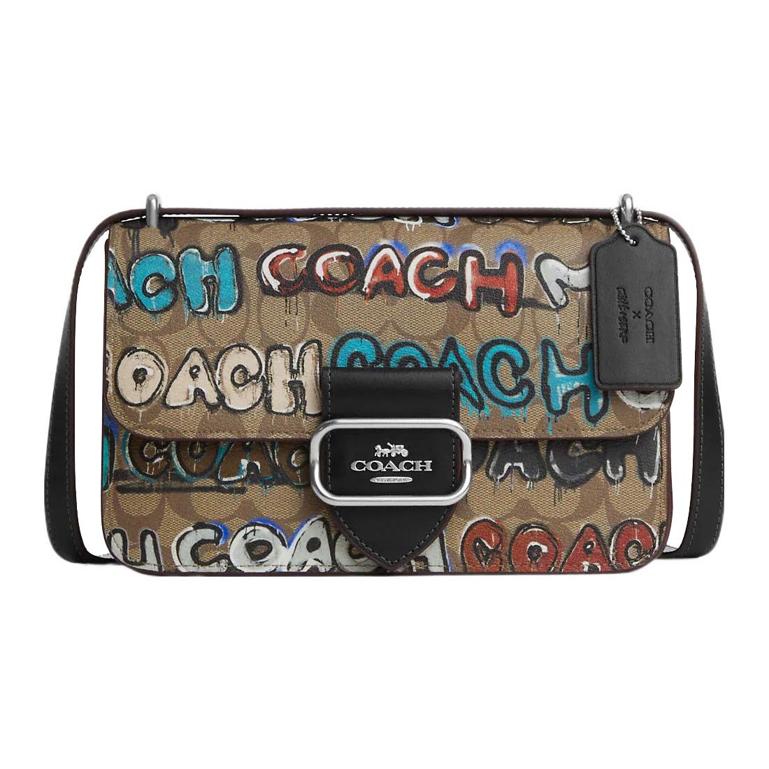 

Coach X Mint X Serf Collaboration Morgan 25 Letter Graffiti Classic Monogram Flap Canvas With Leather Shoulder Crossbody Bag Medium CM092-SVOT8 Basic Set (Bag+Dust Bag)