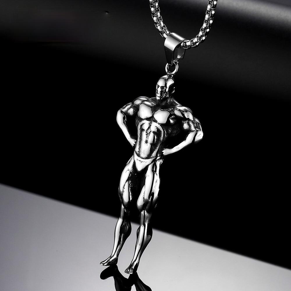 

Stainless Steel Titanium Gym Fitness Man Hip Hop Body Pendant Collar Chains Necklace for Men Women Boy Friend Gift Fashion Jewel