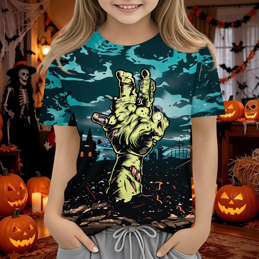 Kids Halloween Short Sleeve T-Shirt for Boys and Girls