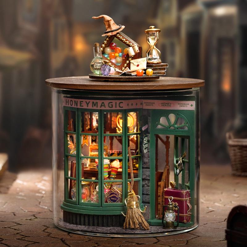 Zhiquwu Round Dream Bottle DIY Dollhouse 3D Puzzle Model - Handmade Creative Toy Gift