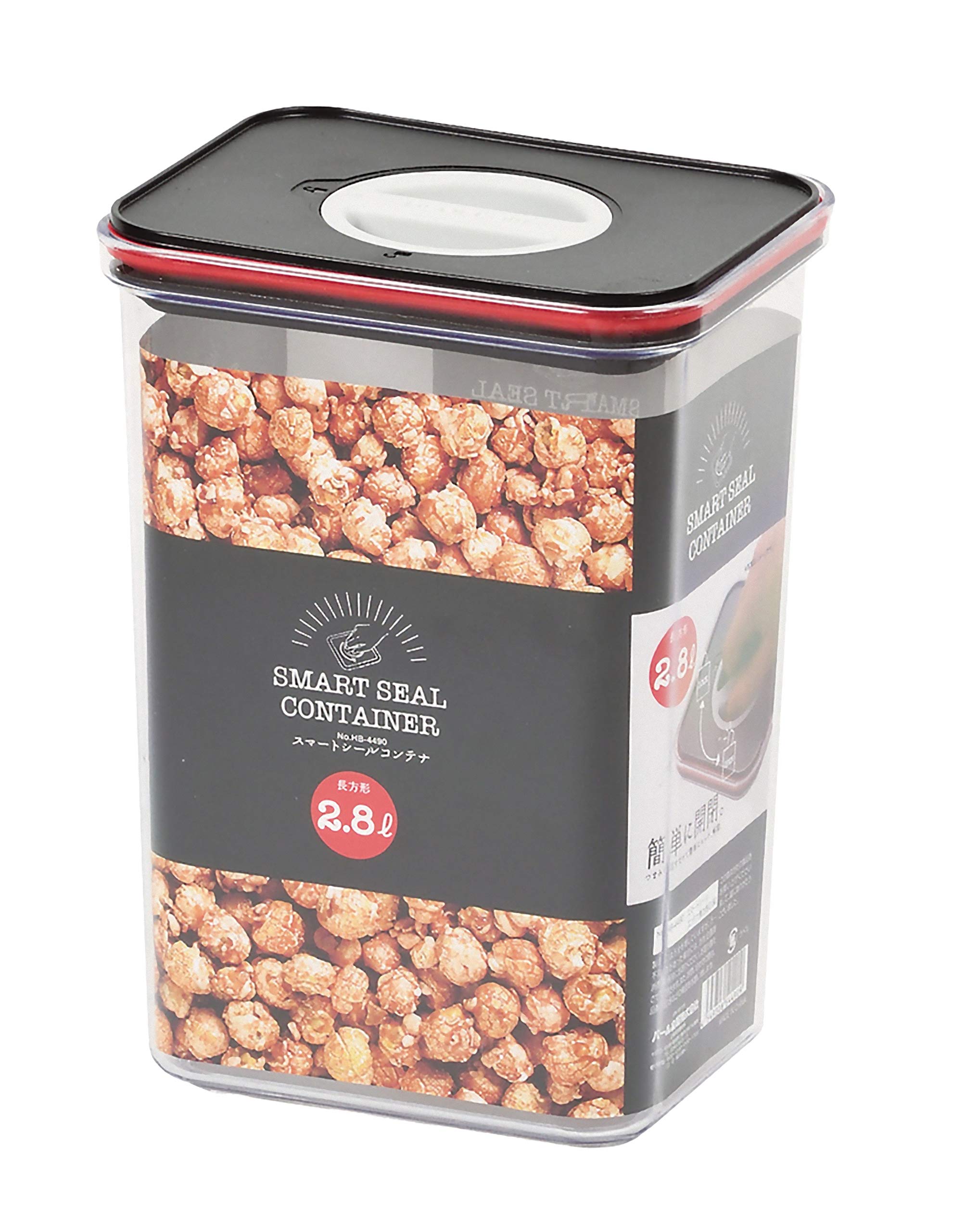 Pearl Metal Smart Seal Storage Black x Container Red 28L Rectangular HB-4490 4390₽