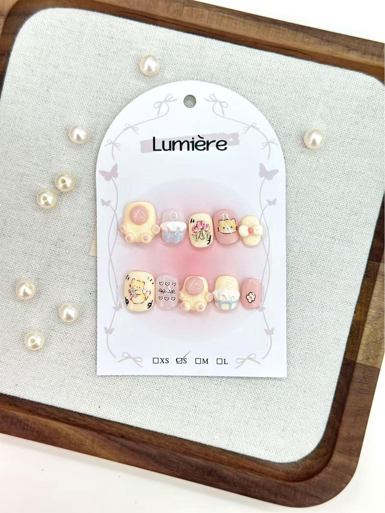 French White Edge Simple Style Wearable Nail Stickers - Finished False Nails