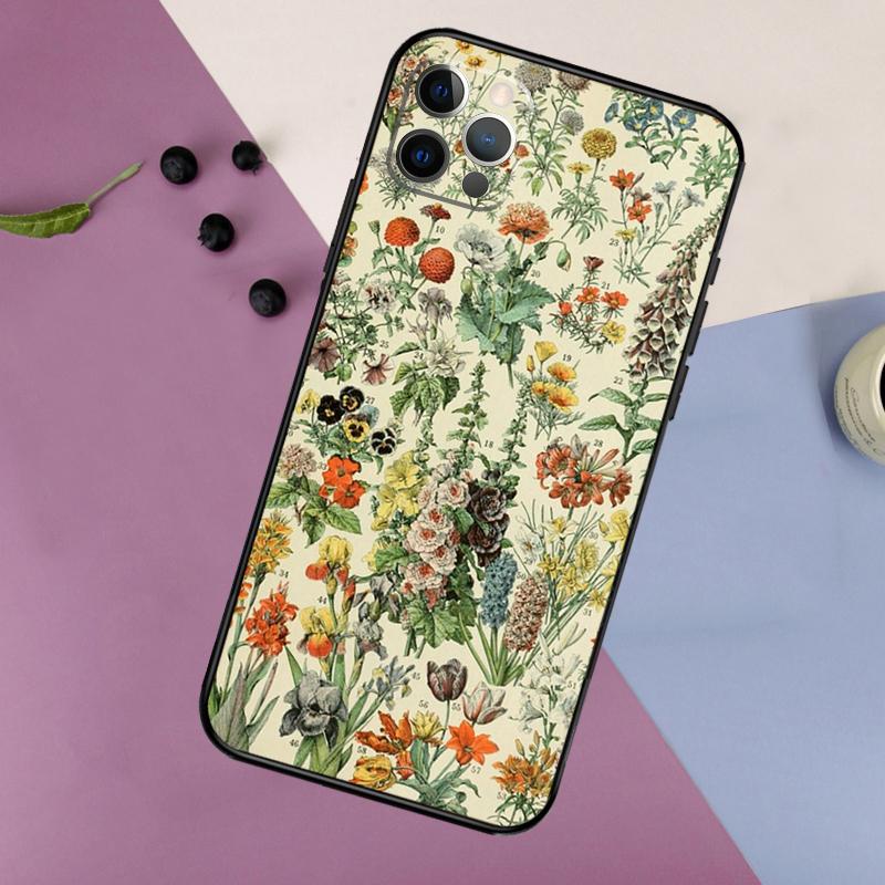 Flower Plant Art Phone Case For iPhone 16 15 14 13 11 12 17 Pro Max Mini 15 16 Plus 16e 17 Air Bumper Cover