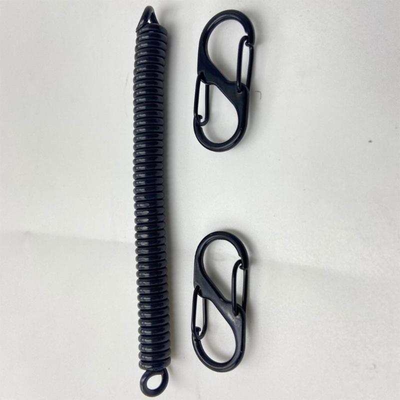 Fishing Lanyards Retractable Coiled Tethers with Carabiner Spring Elastics Rope Boating Fishing Rope Retention Rope