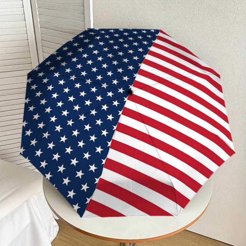 1pz Ombrello con Bandiera Americana, Ombrello ad Apertura e Chiusura Automatica, Ombrello di Alta Qualità, Regalo Ideale per Lei 367