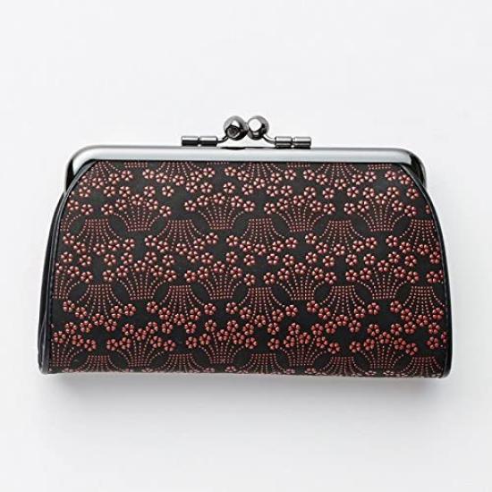 Genuine Leather Purse Coin Purse Background X Red Lacquer Kosakura Genuine Gamaguchi Wallet Coin Case Ladies Leather Gift Respect for the Aged Day