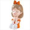 Face Pose Statue Cute Bunny Girl Statue Crafts Sculpture Yoga Pose Home Office Gift Decoration, Suitable As a Birthday Gift