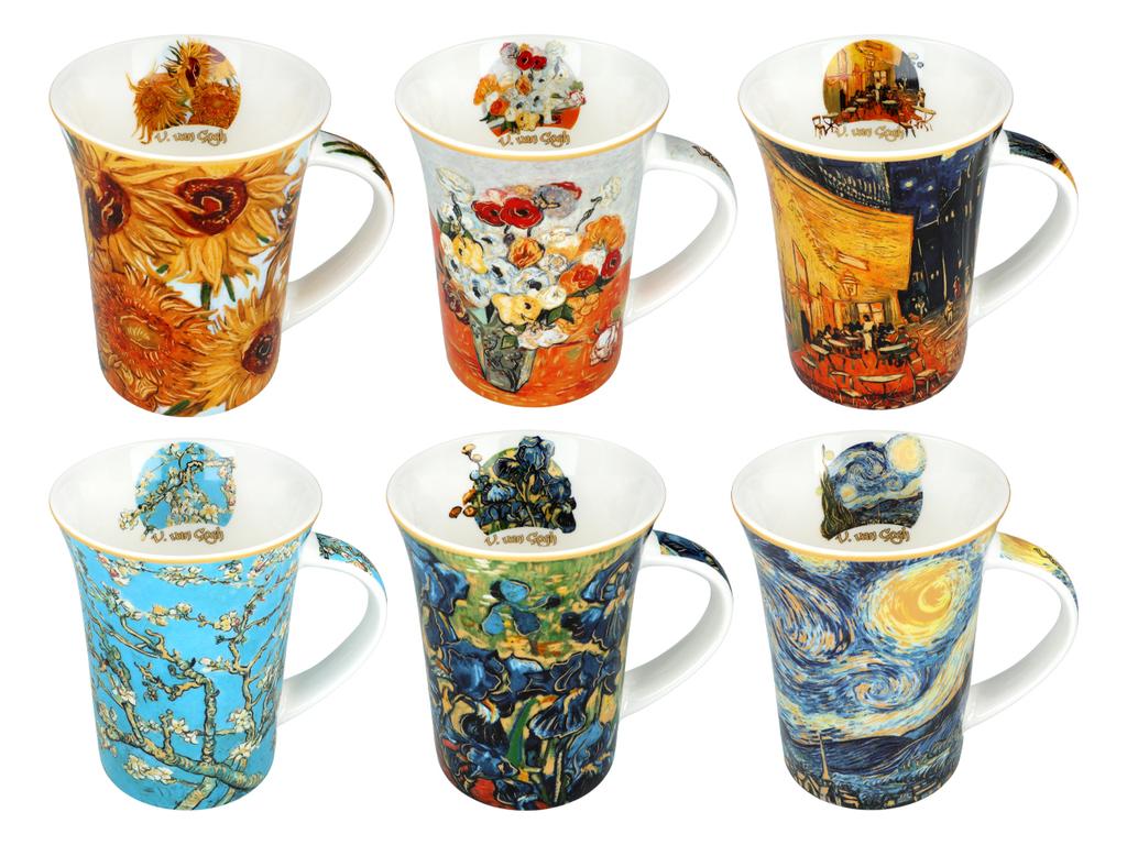 Set van 6 Bekers in Doos Van Gogh Complete Set voor Koffie Thee Cadeau 12St
