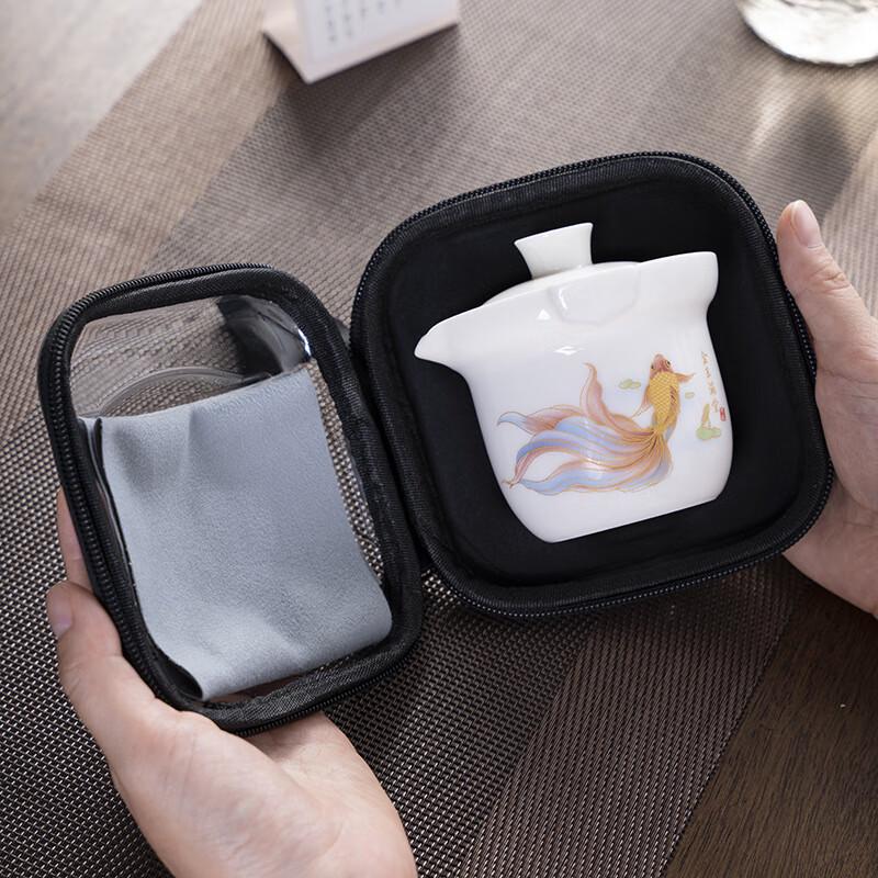 OIMG Portable Ceramic Travel Tea Set