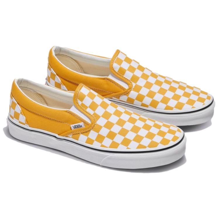 Vans Slip-On Color Theory Checkerboard Classics Comfortable Non-Slip Durable Low-Top Skate Shoes Men sneakers Yellow VN000BVZLSV1